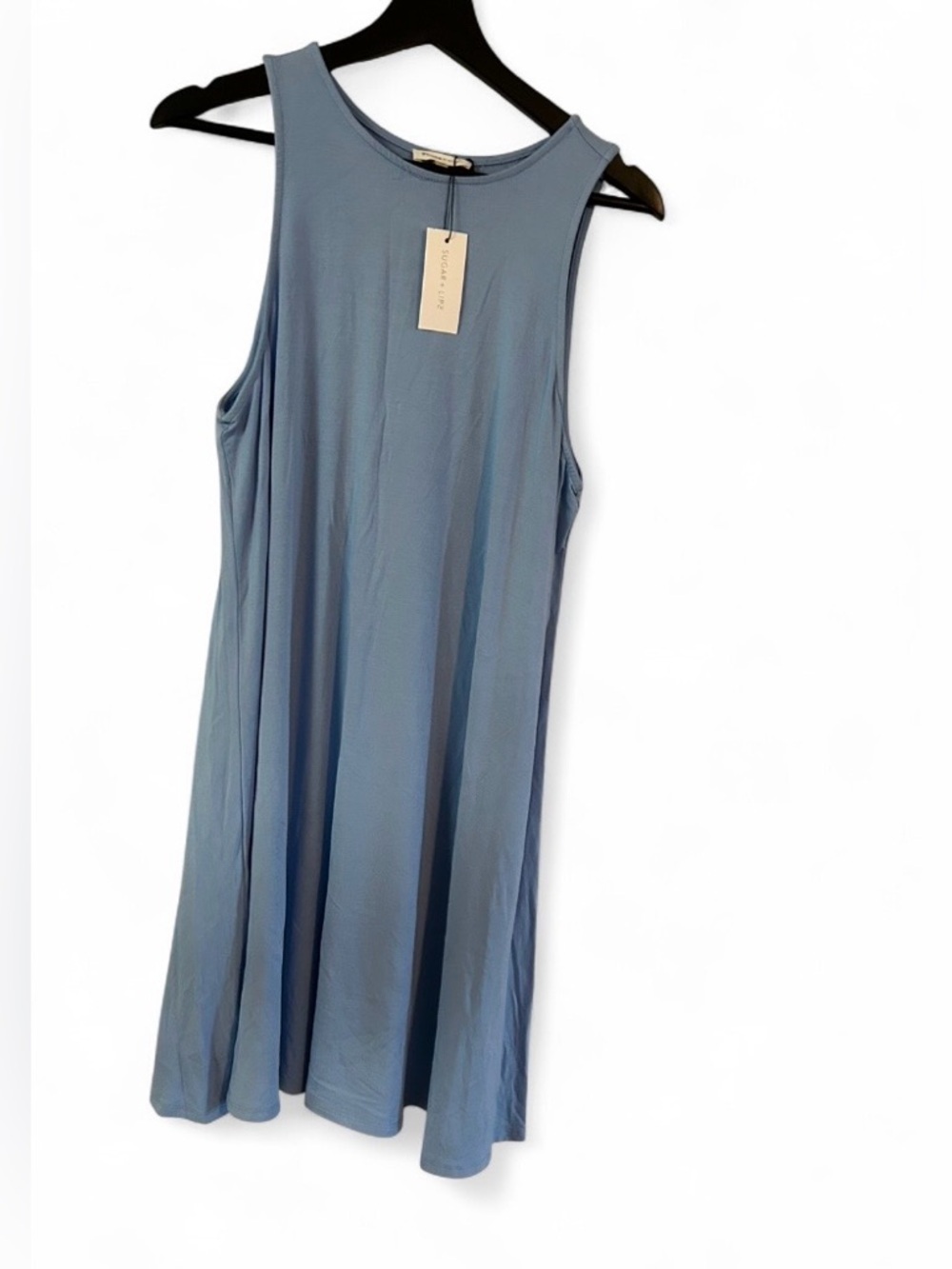 Sugarlips NWT Boutique Light Blue Sleeveless Shift Dress - Picture 3 of 5
